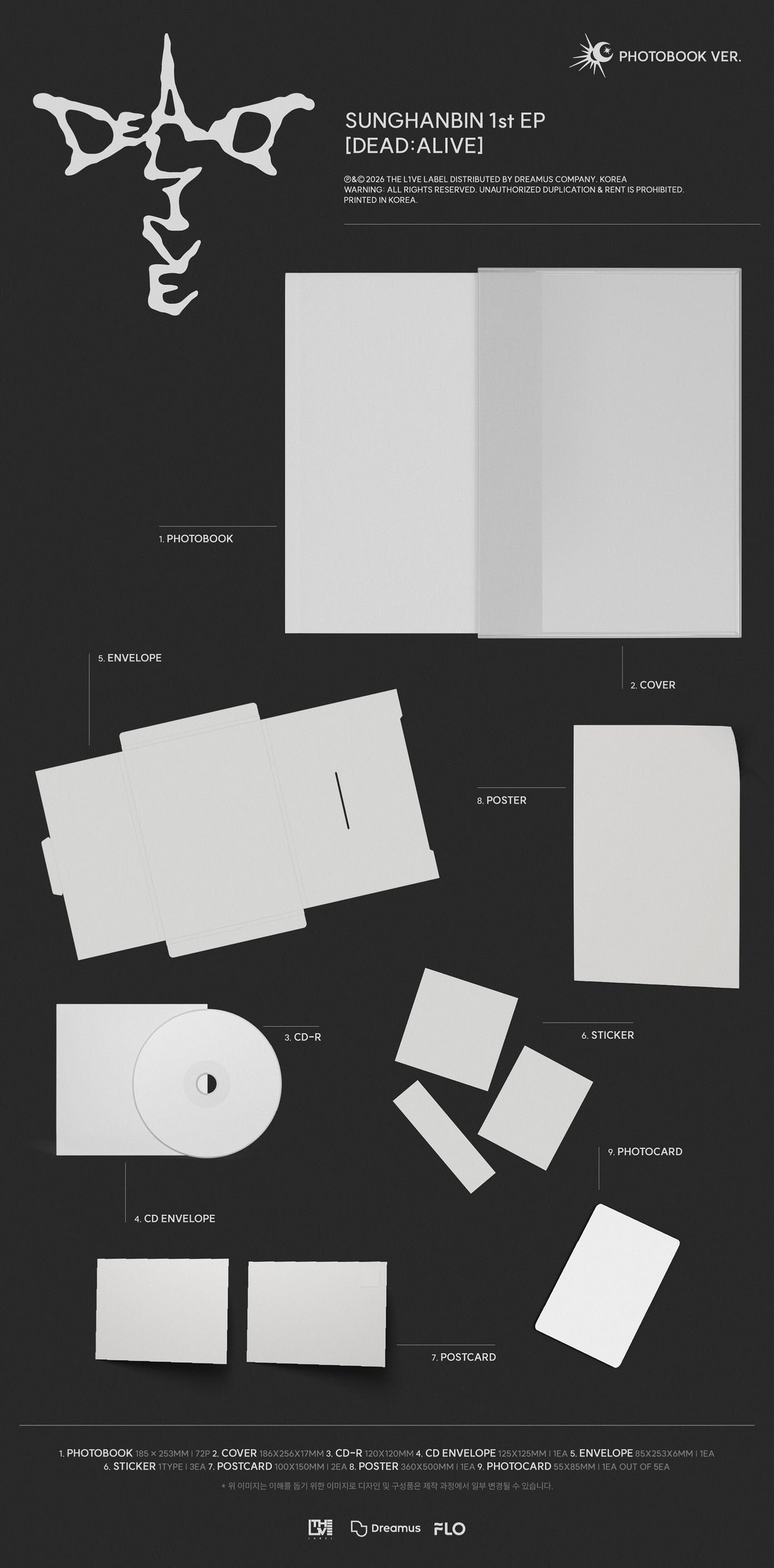 (PRE-ORDER) SUNGHANBIN - 1ST EP ALBUM [DEAD:ALIVE] (3 VERSIONS)