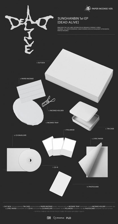 (PRE-ORDER) SUNGHANBIN - 1ST EP ALBUM [DEAD:ALIVE] (PAPER INCENSE VER.)