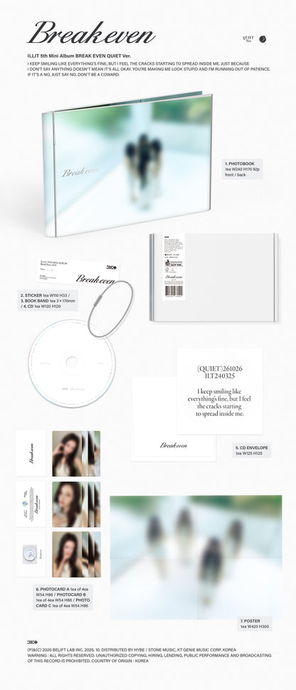 (PRE-ORDER) ILLIT - 5TH MINI ALBUM [BREAK EVEN] (3 VERSIONS) RANDOM