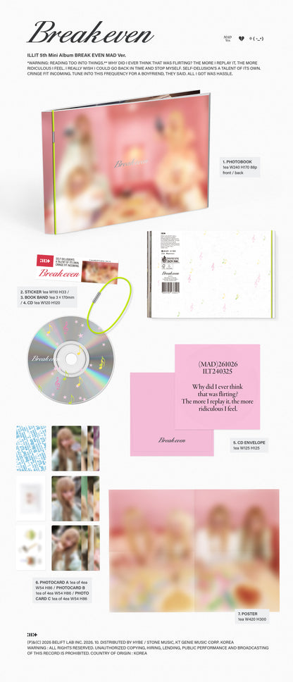 (PRE-ORDER) ILLIT - 5TH MINI ALBUM [BREAK EVEN] (3 VERSIONS) RANDOM