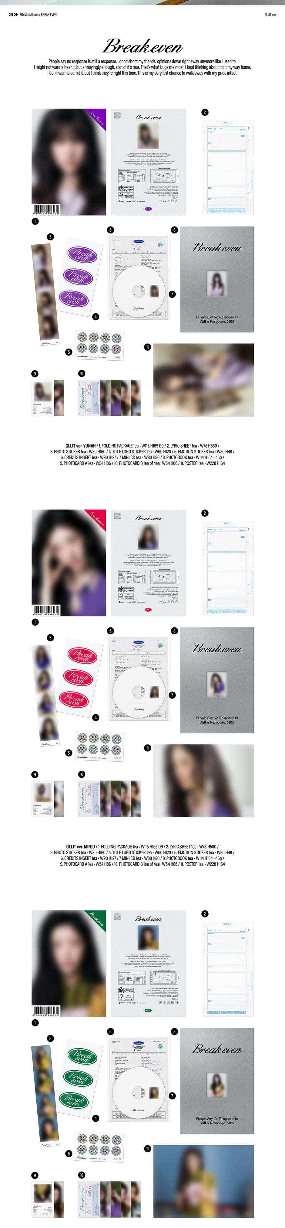 (PRE-ORDER) ILLIT - 5TH MINI ALBUM [BREAK EVEN] (GLLIT VER.) (5 VERSIONS) RANDOM