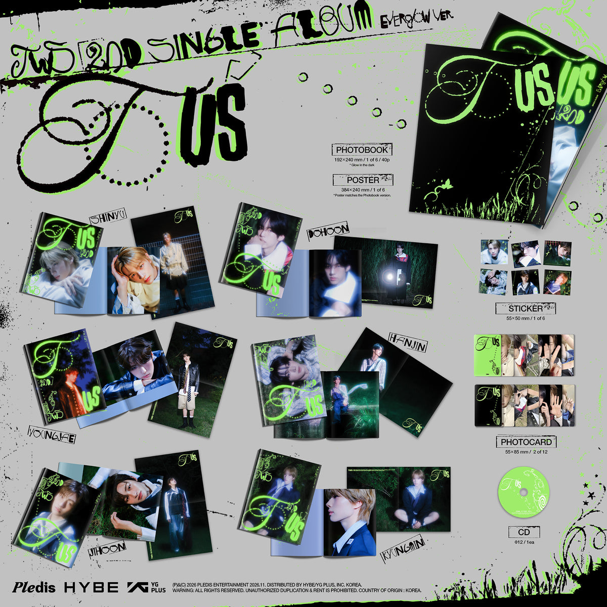 (PRE-ORDER) TWS - 2ND SINGLE ALBUM [TO US] EVERGLOW VER. (6 VERSIONS) RANDOM