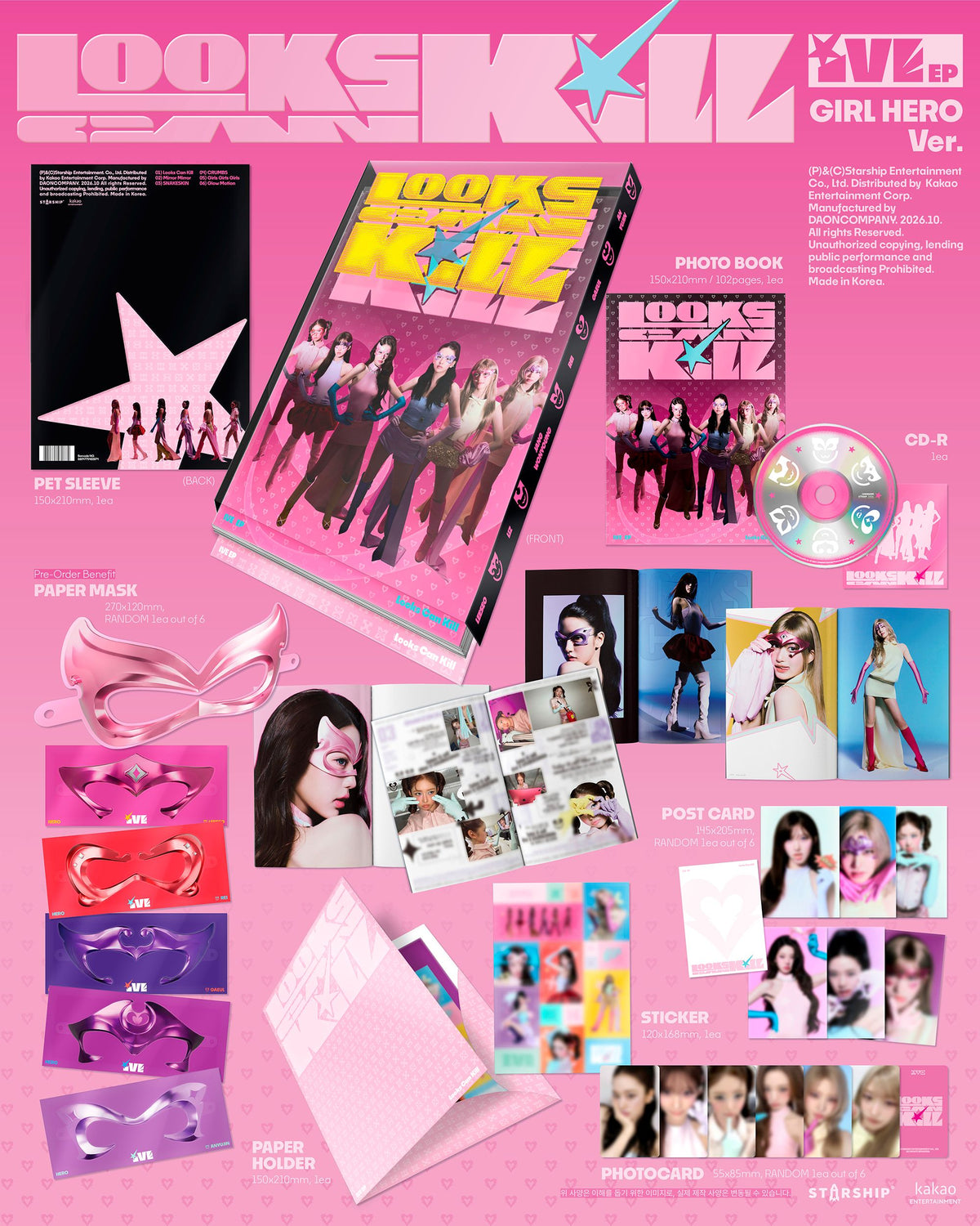 (PRE-ORDER) IVE - EP [LOOKS CAN KILL] GIRL HERO VER. - LightUpK