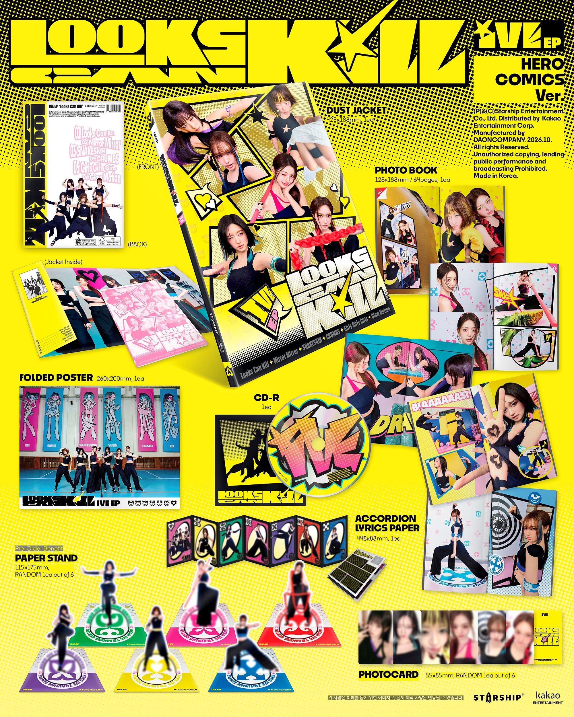(PRE-ORDER) IVE - EP [LOOKS CAN KILL] HERO COMICS VER.