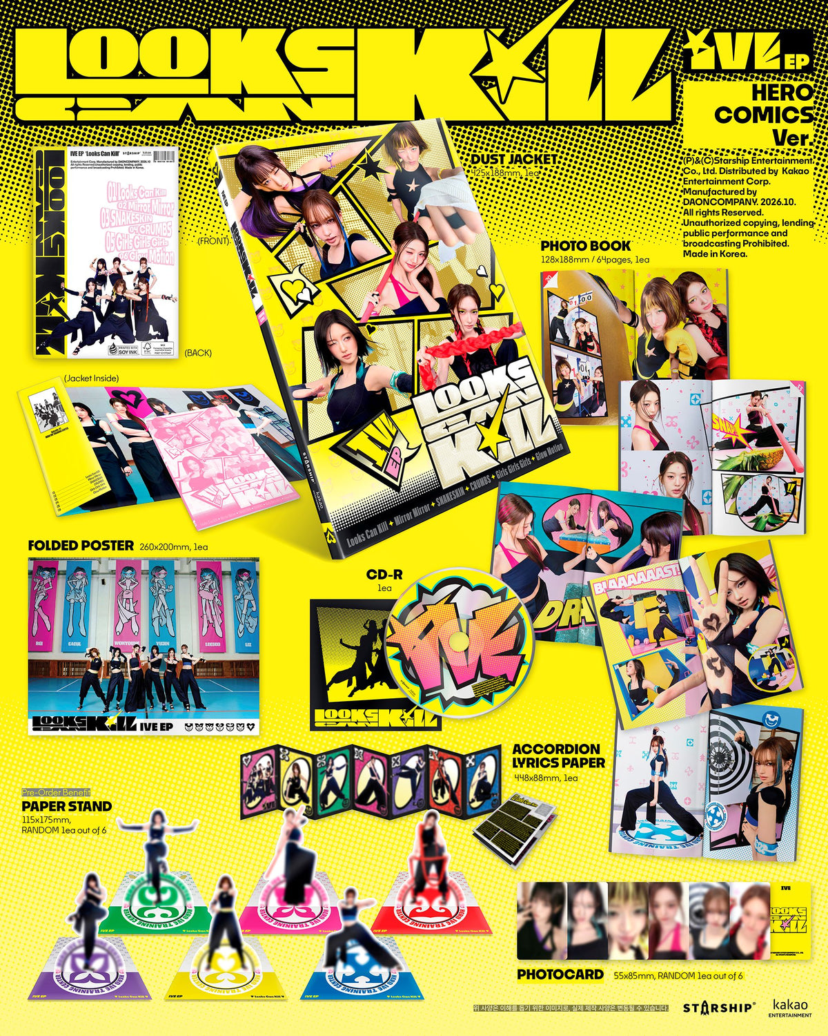 (PRE-ORDER) IVE - EP [LOOKS CAN KILL] HERO COMICS VER. - LightUpK