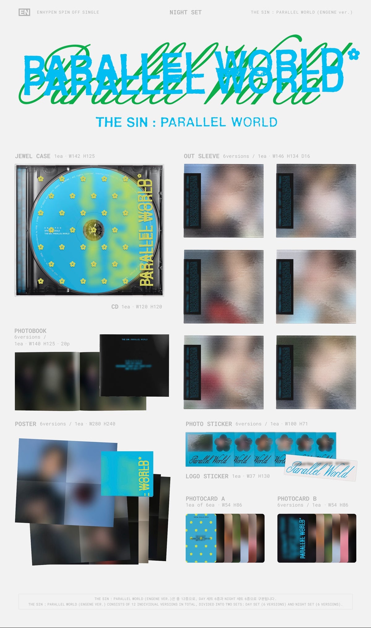 (PRE-ORDER) ENHYPEN - [THE SIN: PARALLEL WORLD] (ENGENE VER.) NIGHT SET (6 VERSIONS) BUNDLE - LightUpK