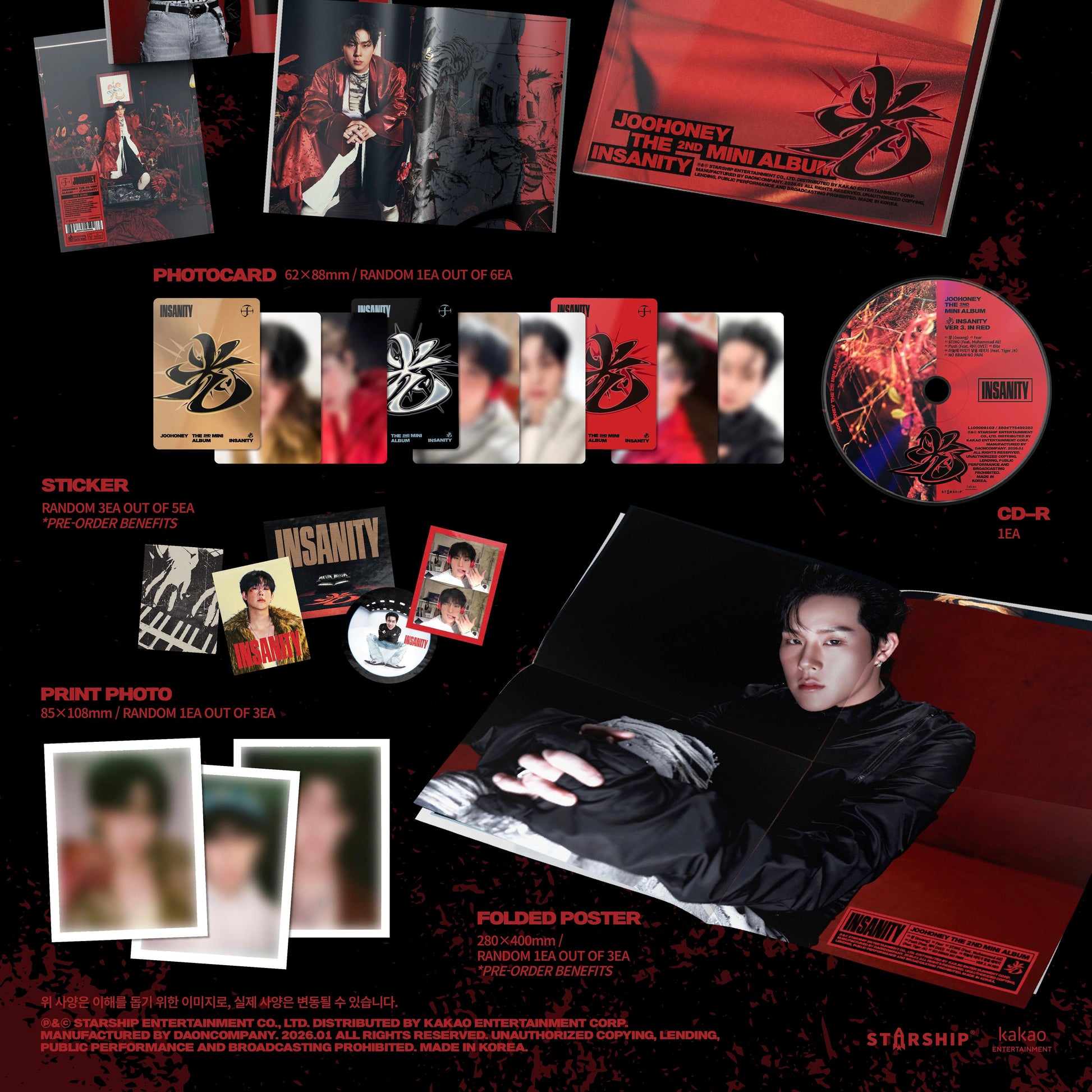 JOOHONEY - 2ND MINI ALBUM [光 (INSANITY)] (3 VERSIONS) - LightUpK