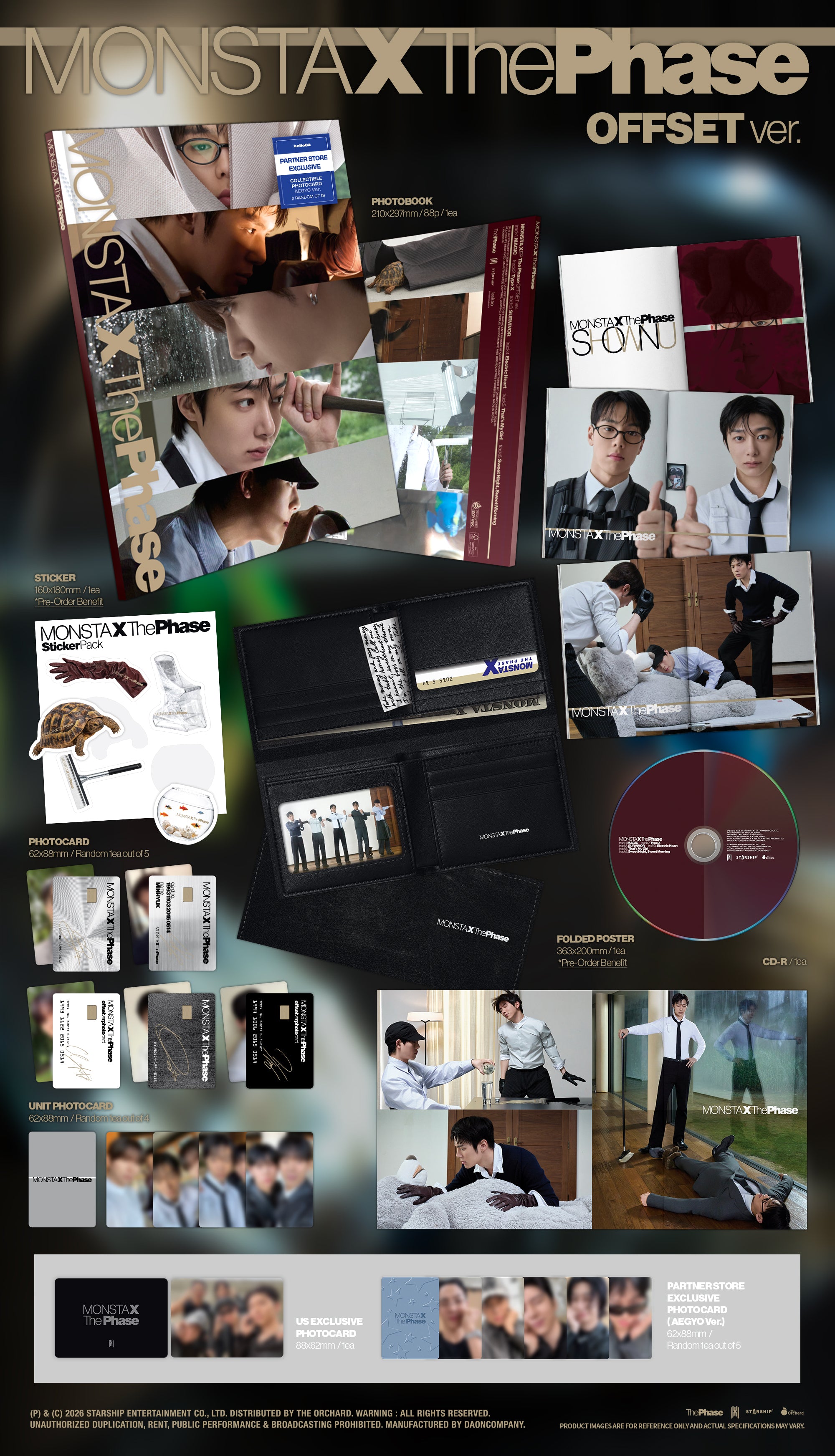 (PRE-ORDER) [hello82] [PARTNER STORE EXCLUSIVE] MONSTA X - THE PHASE (4 VERSIONS)