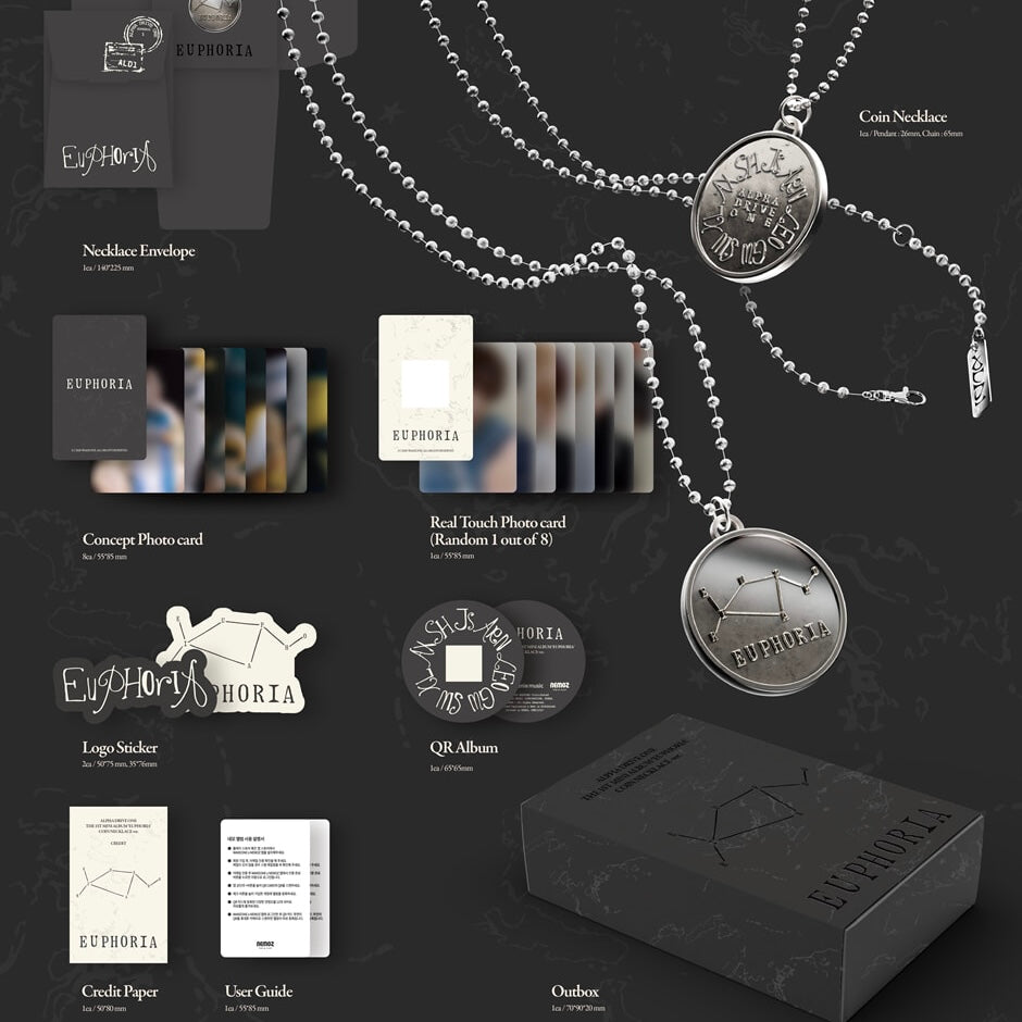 ALPHA DRIVE ONE - THE 1ST MINI ALBUM [EUPHORIA] COIN NECKLACE VER. (LIMITED EDITION) - LightUpK