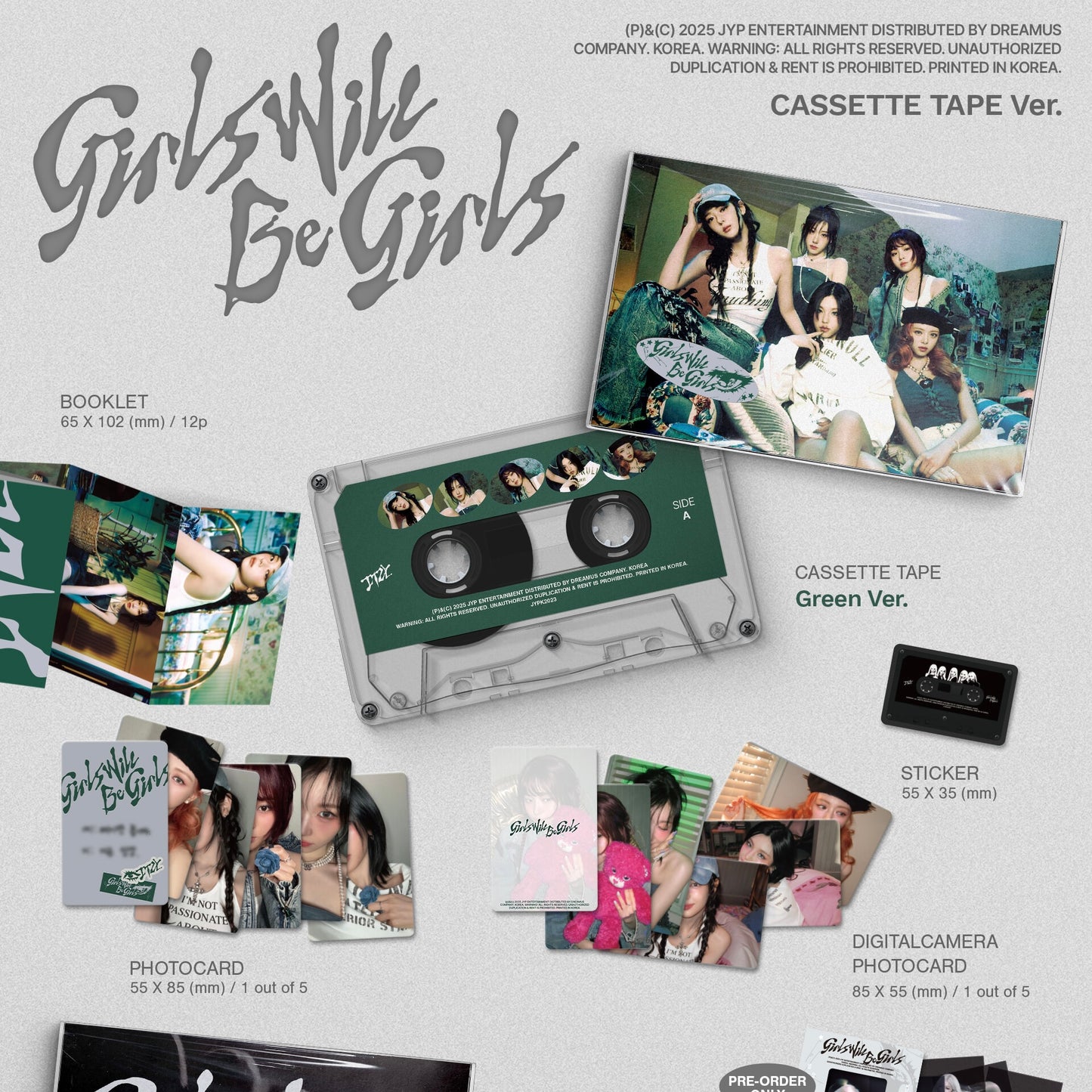 ITZY - [GIRLS WILL BE GIRLS] CASSETTE TAPE VER. (2 VERSIONS) - LightUpK
