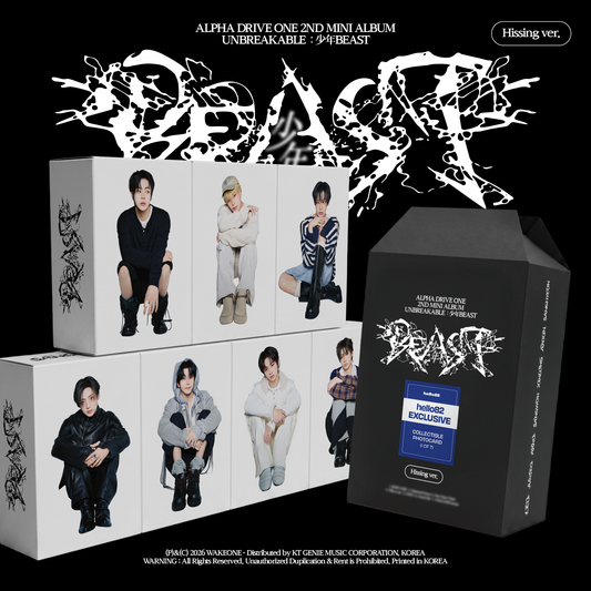 (PRE-ORDER) [hello82] [hello82 EXCLUSIVE] ALPHA DRIVE ONE - 2ND MINI ALBUM [UNBREAKABLE : 少年BEAST] HISSING VER. (7 VERSIONS) RANDOM