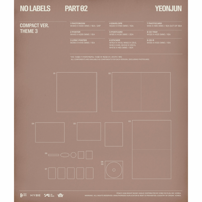 (PRE-ORDER) YEONJUN (TXT) - NO LABELS: PART 02 (COMPACT VER.) (3 VERSIONS) RANDOM