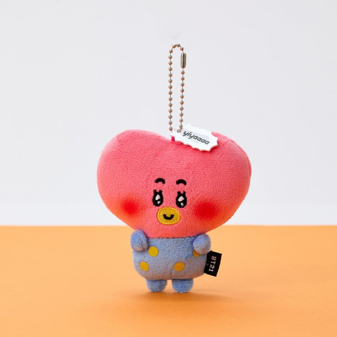BT21 HEARTBEAT PLUSH KEYRING TODAY'S FACE (7 VERSIONS) - LightUpK