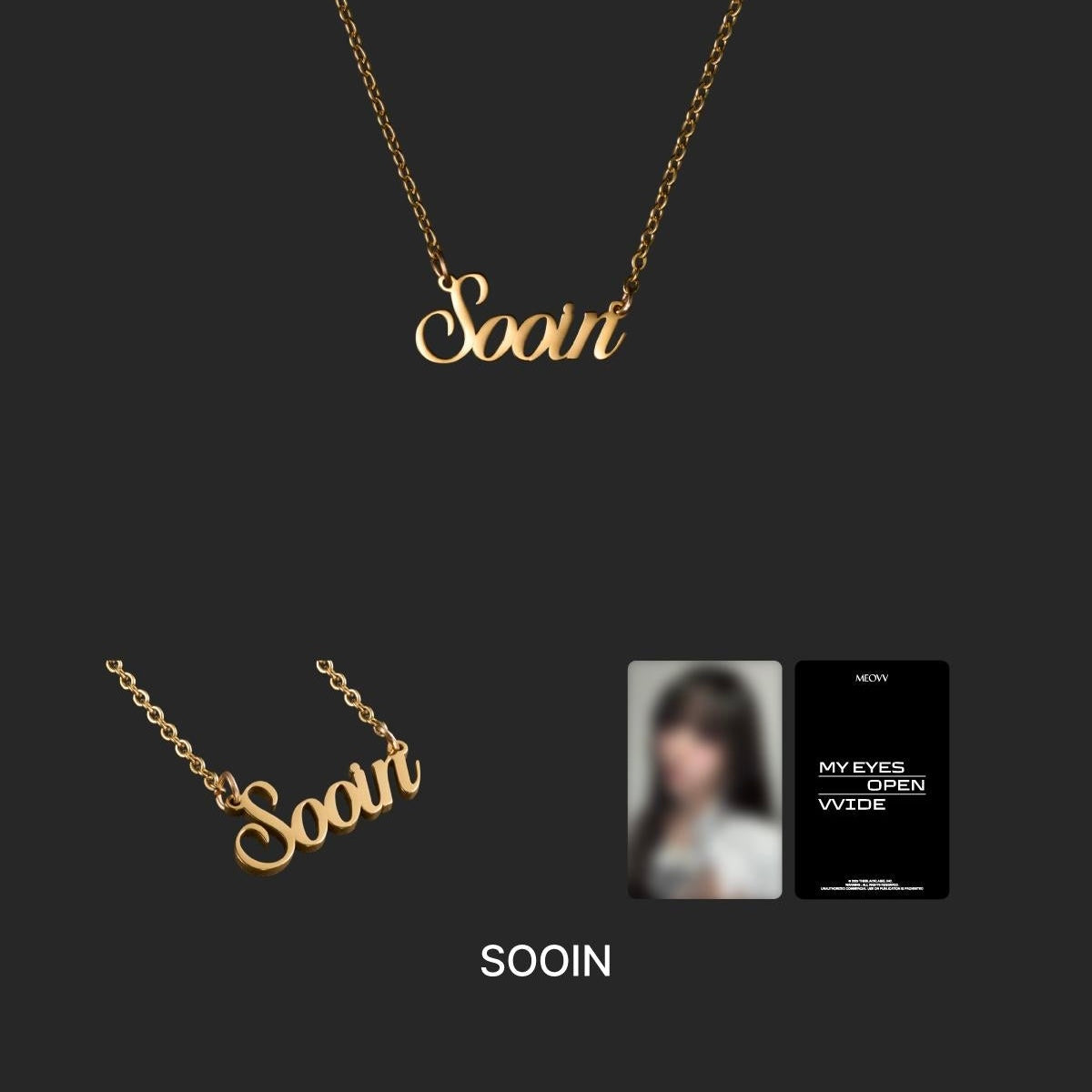 MEOVV - NAME PLATE NECKLACE [MEOVV] (6 VERSIONS) - LightUpK