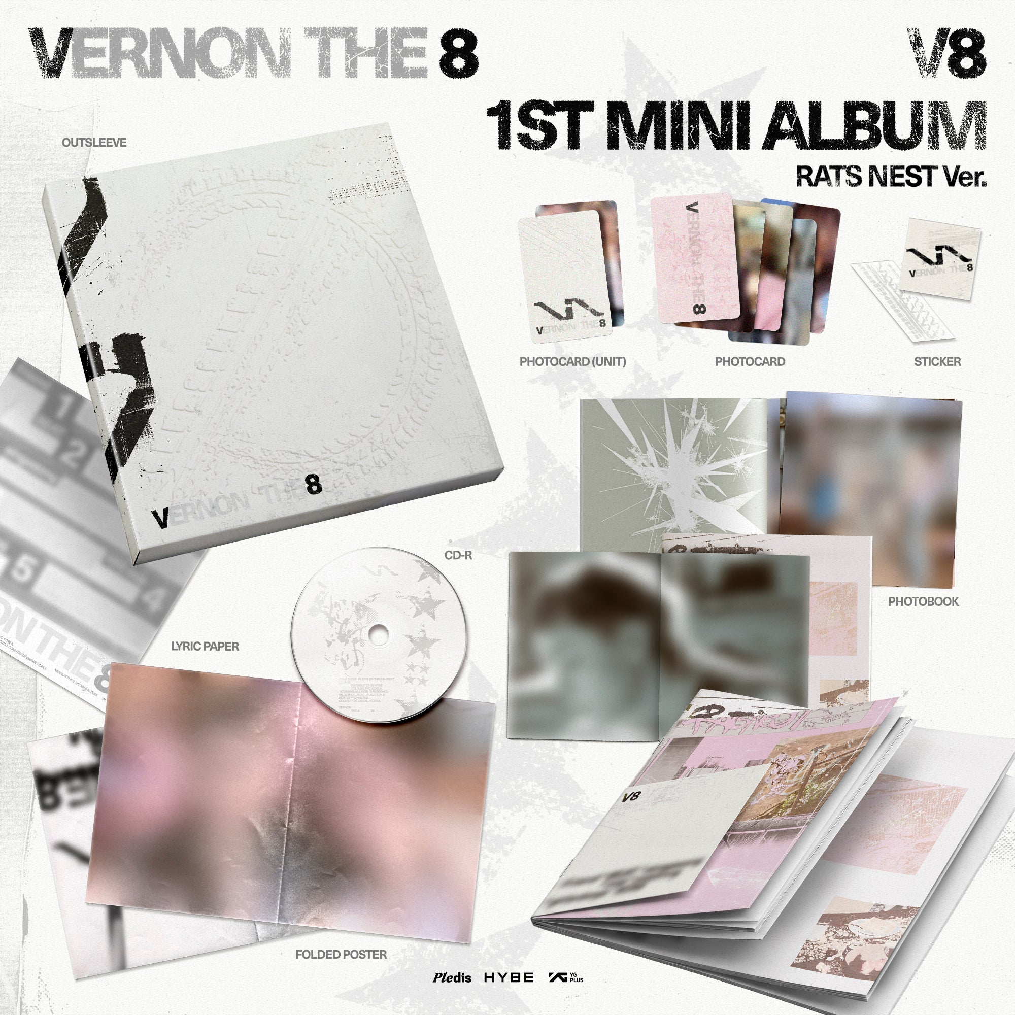 (PRE-ORDER) [hello82] [hello82 EXCLUSIVE] THE 8, VERNON - V8 1st Mini Album 'V8' (2 VERSIONS)