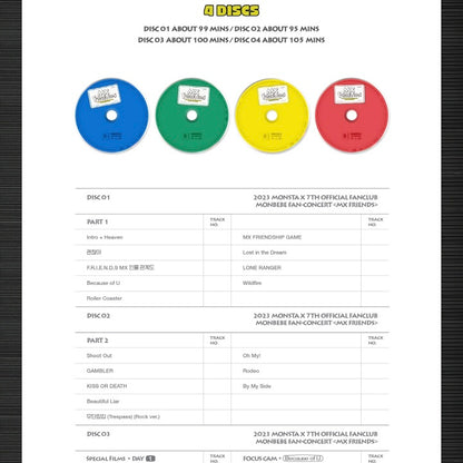 MONSTA X - 2023 MONSTA X 7TH OFFICIEL FANCLUB MONBEBE FAN-CONCERT [MX FRIENDS] DVD (4 DISQUES)