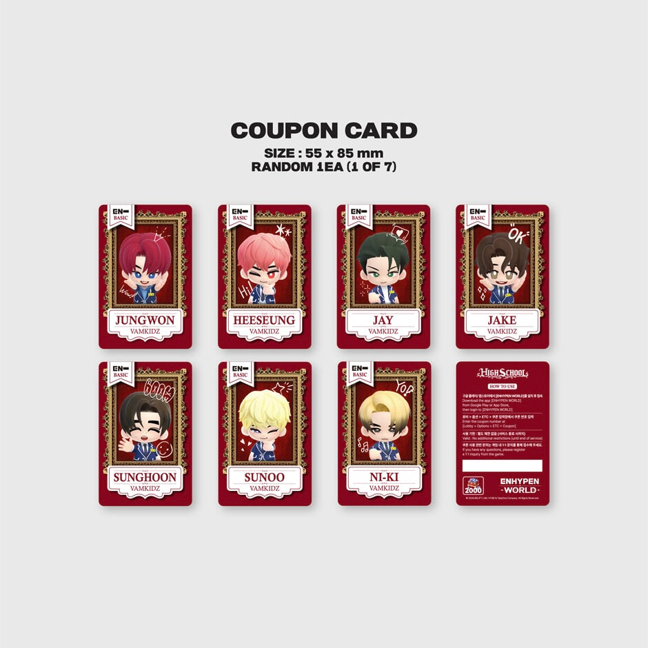 (PRE-ORDER) ENHYPEN - WORLD COUPON CARD COLLECTION (HIGH SCHOOL BASIC VER.) - LightUpK