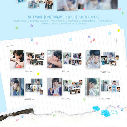 NCT WISH - 01 PHOTO BOOK / 2025 NCT WISH THE 1ST PHOTO EXHIBITION [ONE SUMMER WISH] OFFICIAL MD (6 VERSIONS) - LightUpK
