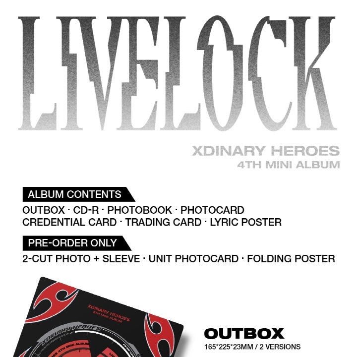 XDINARY HEROES - LIVELOCK (4TH MINI ALBUM) (2 VERSIONS)