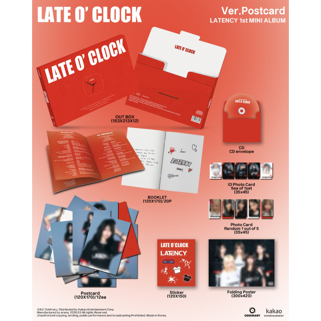 (PRE-ORDER) LATENCY - 1ST MINI ALBUM [LATE O' CLOCK] (POSTCARD VER.) - LightUpK