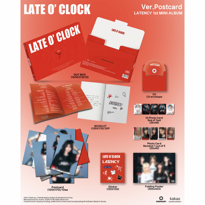 (PRE-ORDER) LATENCY - 1ST MINI ALBUM [LATE O' CLOCK] (POSTCARD VER.) - LightUpK