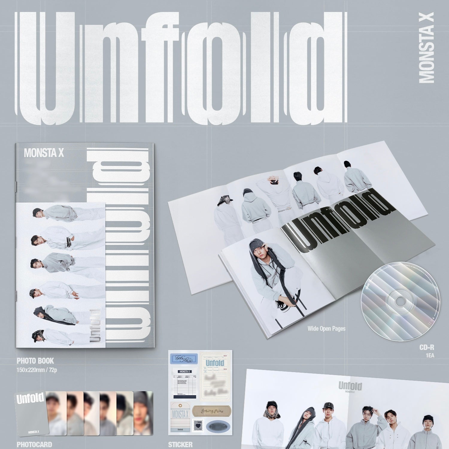 (PRE-ORDER) [HELLO82] [POP-UP EXCLUSIVE] MONSTA X - UNFOLD (4 VERSIONS) - LightUpK