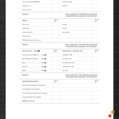 MONSTA X - 2023 MONSTA X 7TH OFFICIEL FANCLUB MONBEBE FAN-CONCERT [MX FRIENDS] DVD (4 DISQUES)