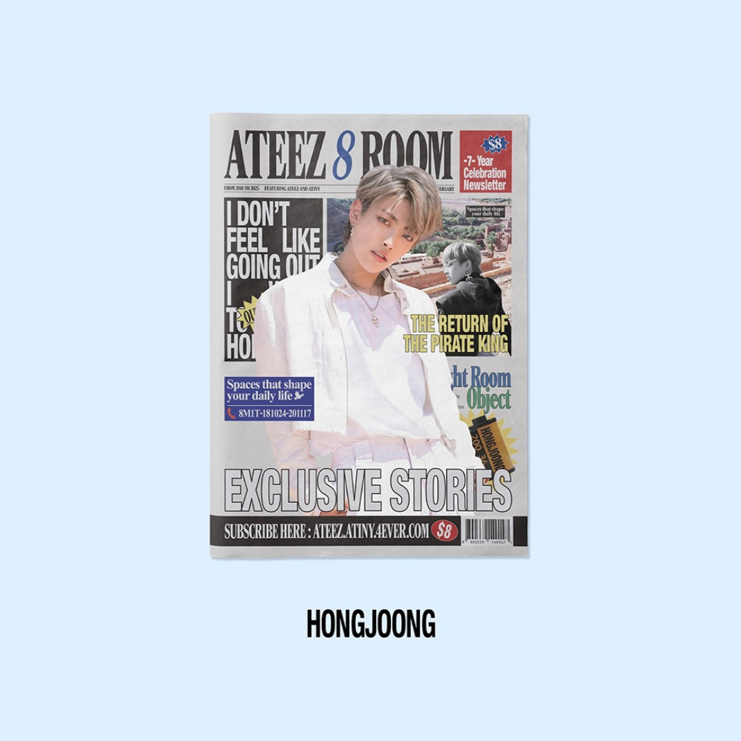 (PRE-ORDER) ATEEZ - 8ROOM POP-UP OFFICIAL MERCH - 7-YEAR CELEBRATION NEWSLETTER (8 VERSIONS) - LightUpK