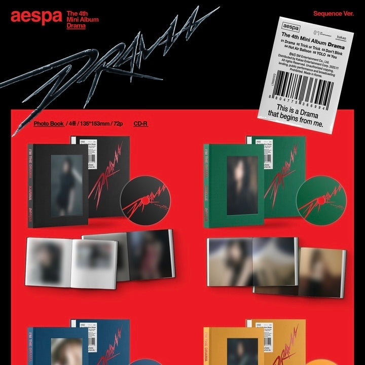 AESPA - 4TH MINI ALBUM [DRAMA] (SEQUENCE VER.) (4 VERSIONS)