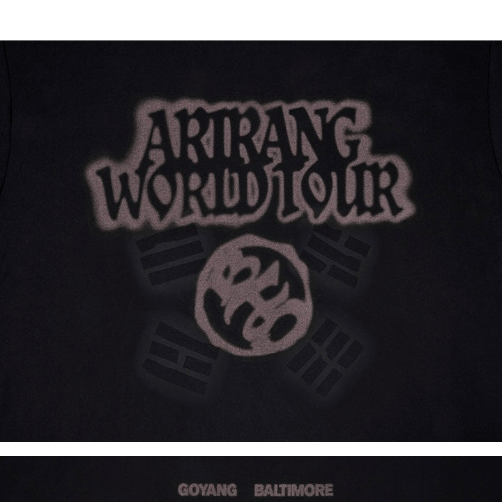 (PRE-ORDER) BTS - S/S TOUR T-SHIRT (Black) (4 SIZES) - LightUpK