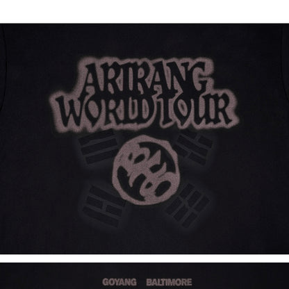 (PRE-ORDER) BTS - S/S TOUR T-SHIRT (Black) (4 SIZES) - LightUpK