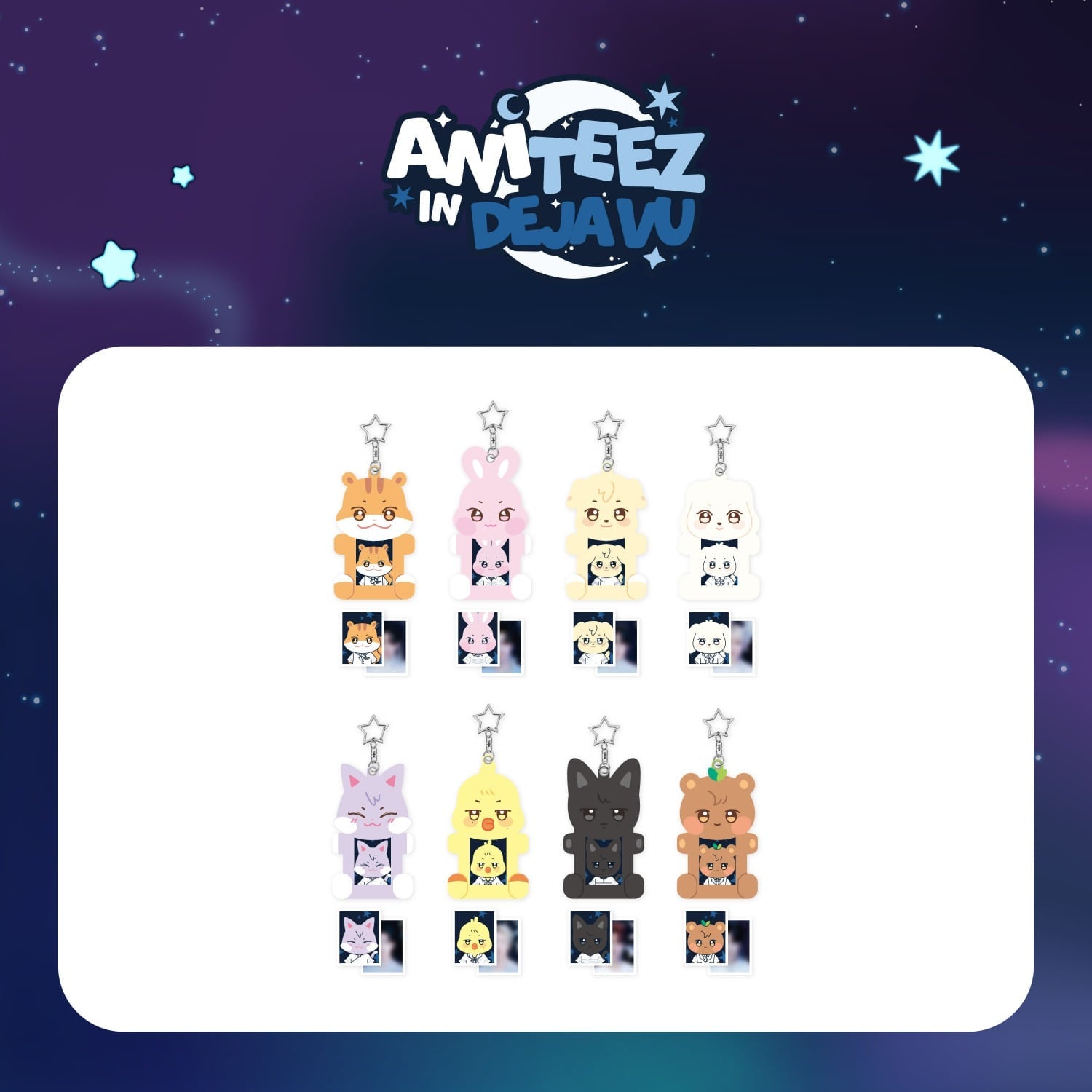 (PRE-ORDER) ATEEZ X ANITEEZ POP-UP [ANITEEZ IN DEJAVU] MD - ACRYLIC MAGNETIC ID PHOTO HOLDER (8 VERSIONS)