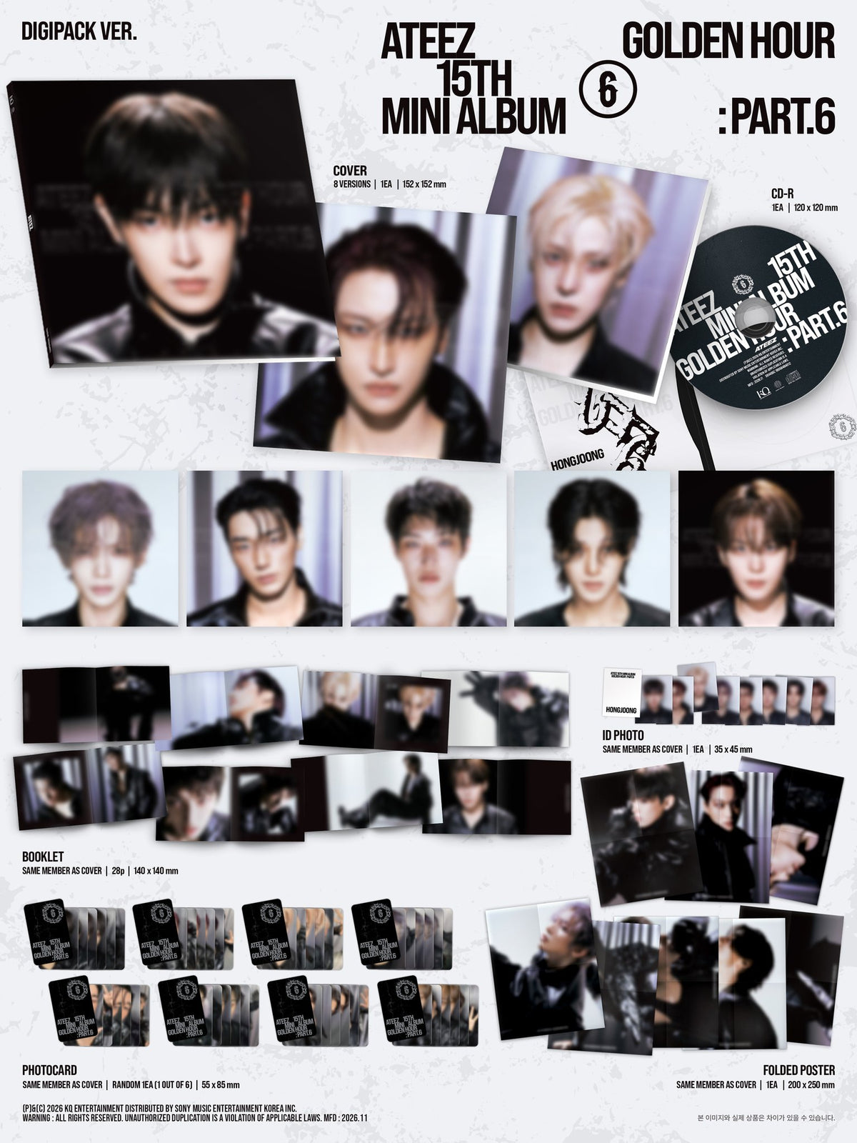 (PRE-ORDER) ATEEZ - GOLDEN HOUR : PART.6 (DIGIPACK VER.) (8 VERSIONS) RANDOM