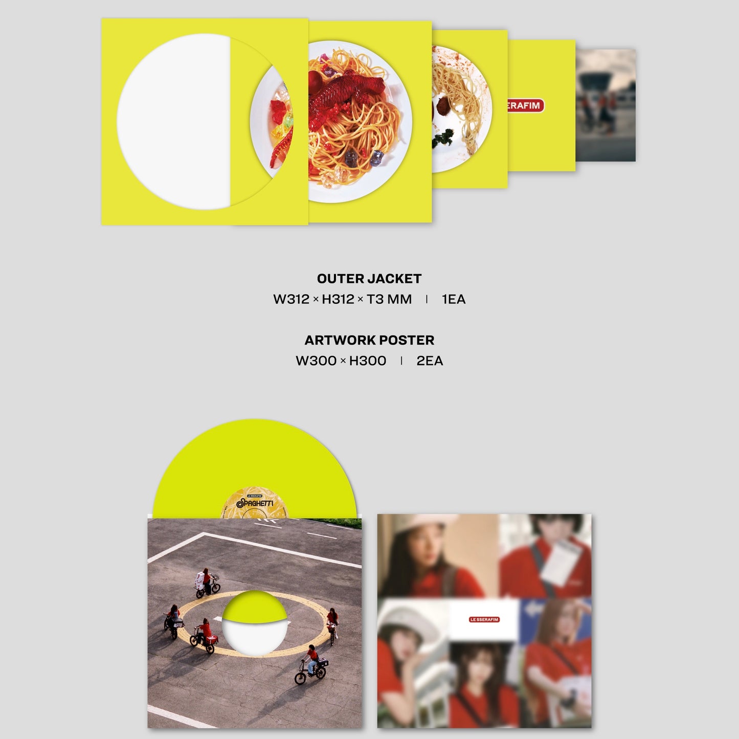(PRE-ORDER) LE SSERAFIM - 1ST SINGLE ALBUM [SPAGHETTI] VINYL (2 VERSIONS) RANDOM