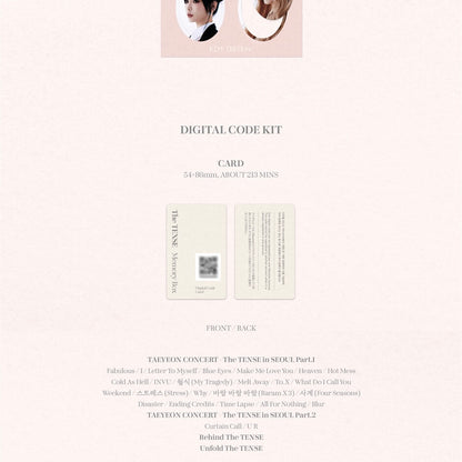 (PRE-ORDER) TAEYEON CONCERT THE TENSE MEMORY BOX DIGITAL CODE - LightUpK