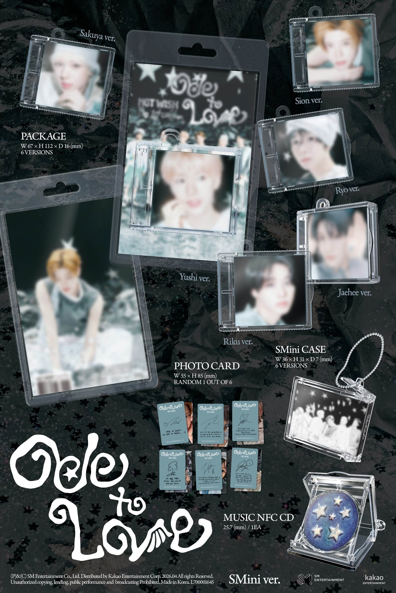 (PRE-ORDER) NCT WISH - 1ST ALBUM [ODE TO LOVE] (SMINI VER.) (6 VERSIONS) RANDOM - LightUpK