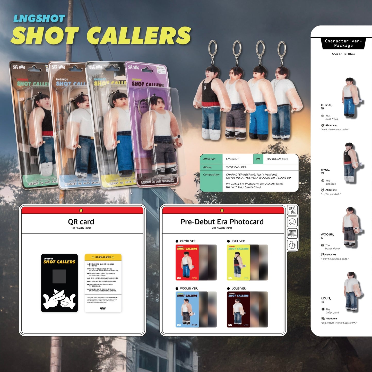 (PRE-ORDER) LNGSHOT - EP [SHOT CALLERS] (CHARACTER VER.) (4 VERSIONS) RANDOM