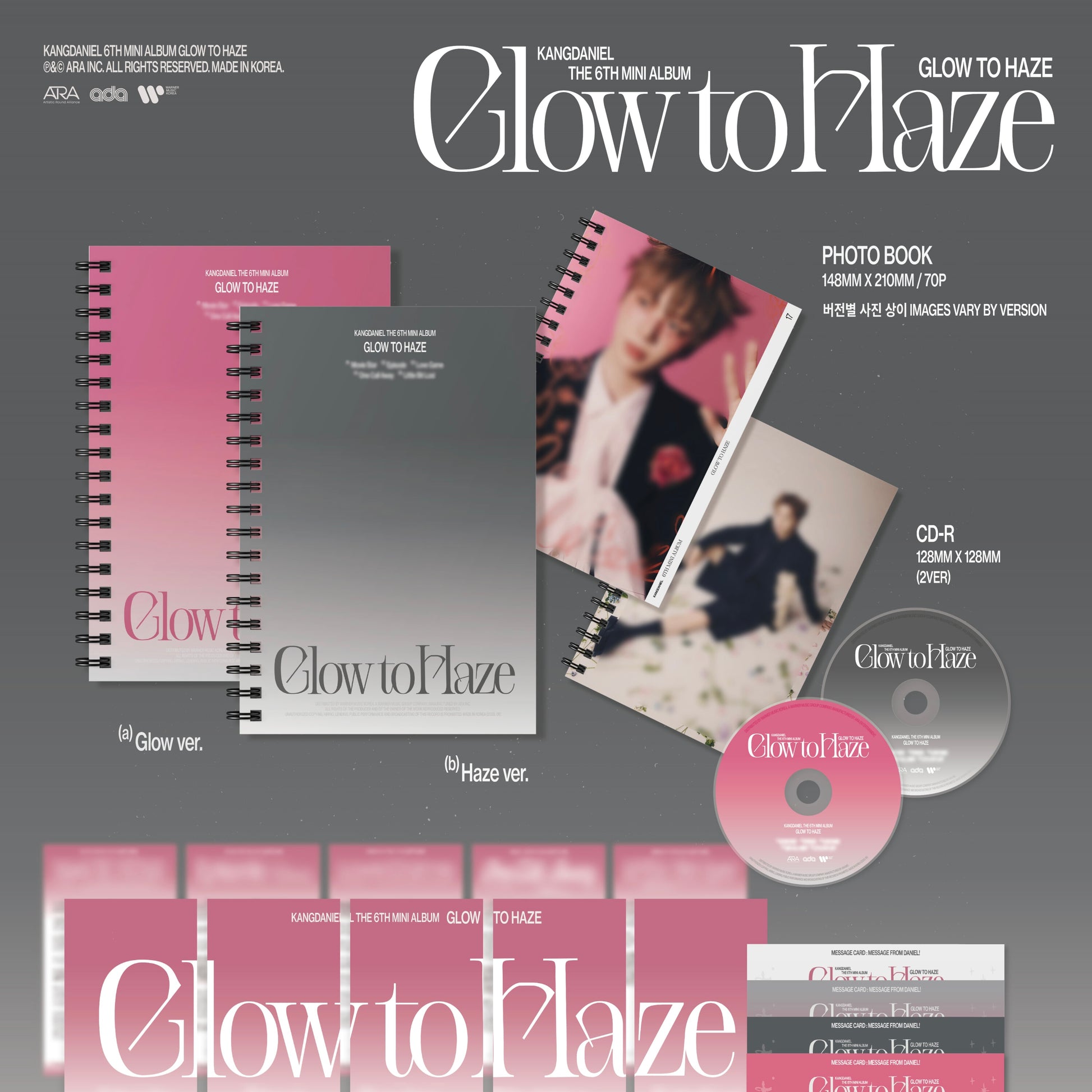 KANG DANIEL - 6TH MINI ALBUM [GLOW TO HAZE] [PHOTO BOOK VER.] (2 VERSIONS) - LightUpK