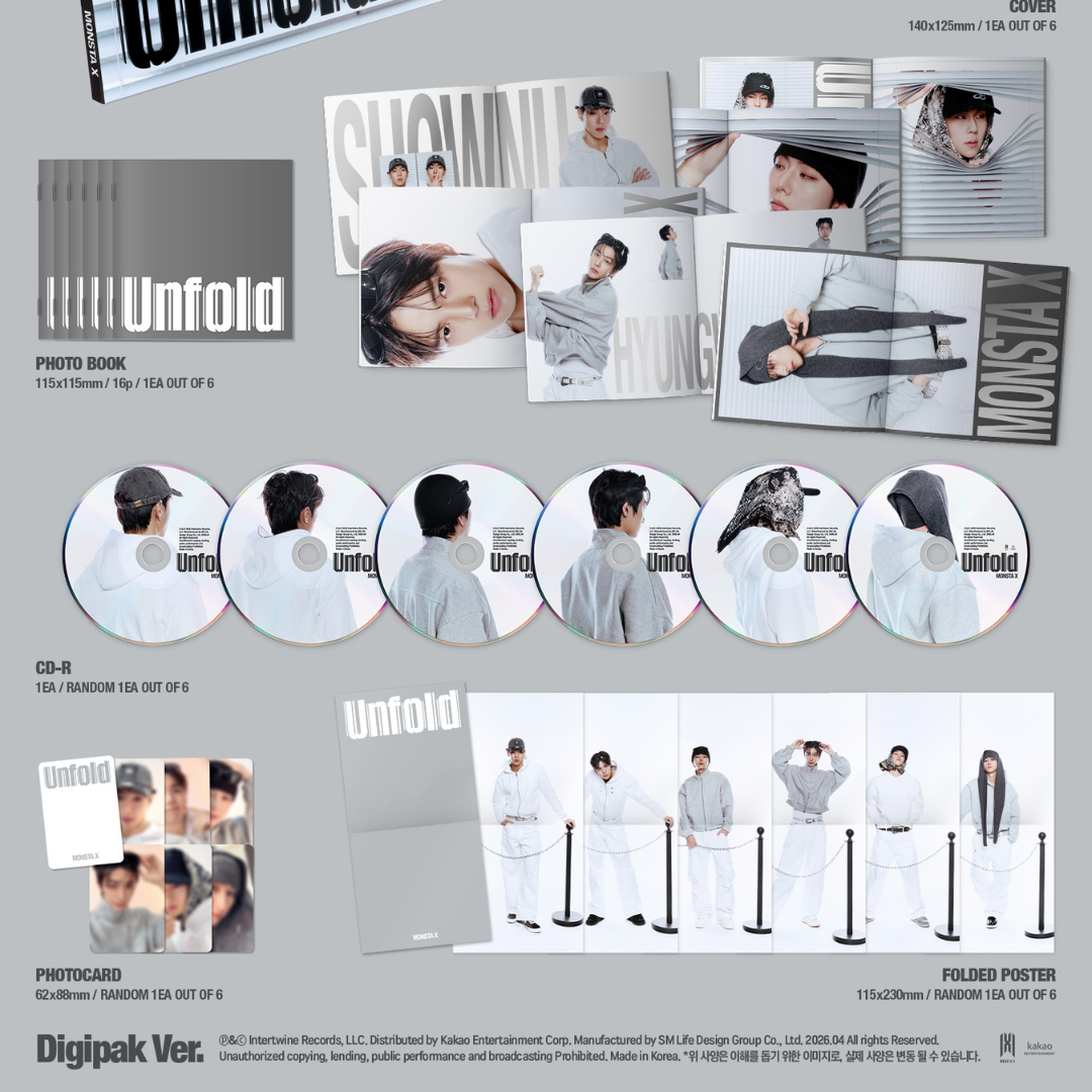 (PRE-ORDER) MONSTA X - AMERICAN STUDIO ALBUM [UNFOLD] (DIGIPACK VER.) (6 VERSIONS) RANDOM - LightUpK
