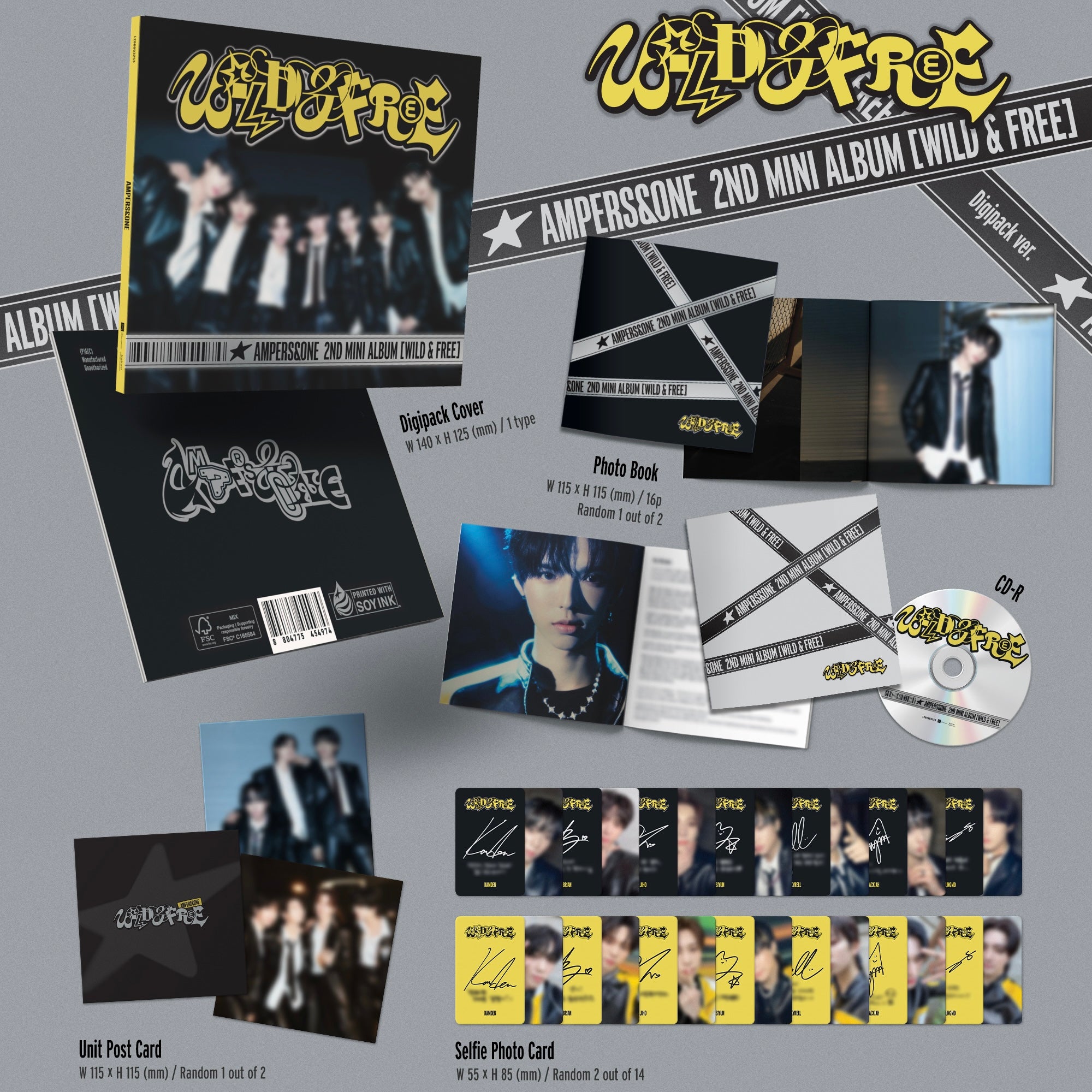 AMPERS&ONE - 2ND MINI ALBUM [WILD & FREE] (DIGIPACK VER.) - LightUpK