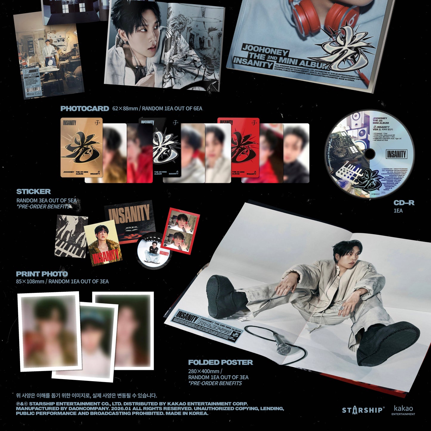 JOOHONEY - 2ND MINI ALBUM [光 (INSANITY)] (3 VERSIONS) - LightUpK
