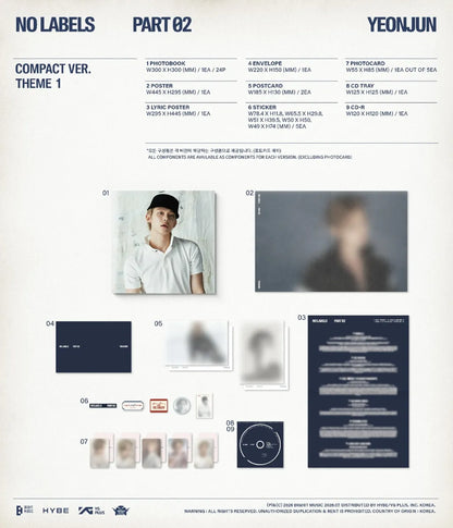 (PRÉCOMMANDE) YEONJUN (TXT) - NO LABELS: PART 02 (VERSION COMPACTE) (3 VERSIONS) ALÉATOIRE