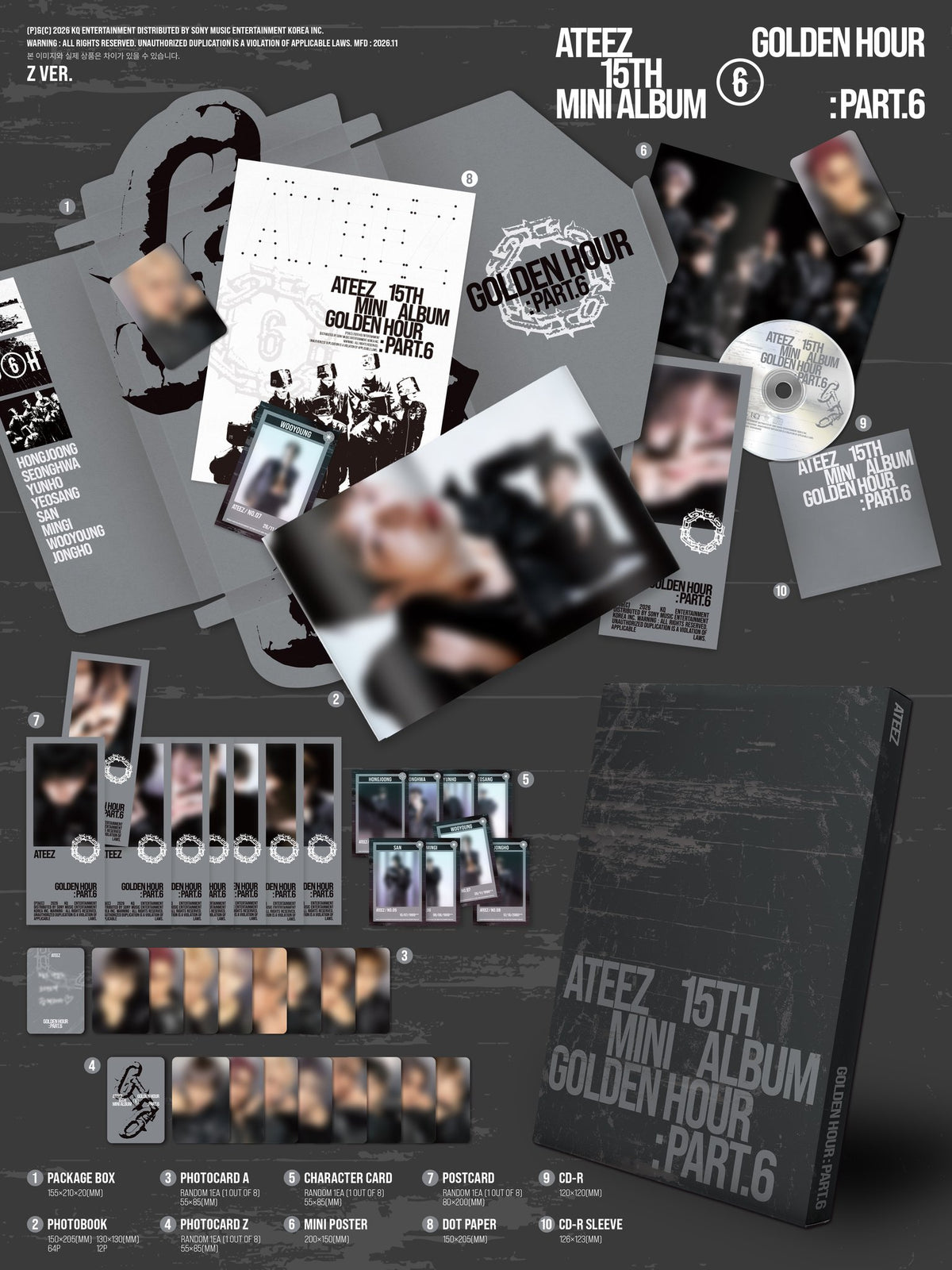 (PRE-ORDER) ATEEZ - GOLDEN HOUR : PART.6 (3 VERSIONS) RANDOM