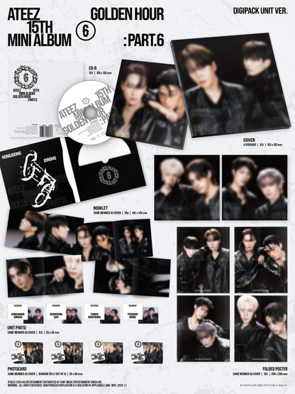 (PRE-ORDER) ATEEZ - GOLDEN HOUR : PART.6 (DIGIPACK UNIT VER.) (4 VERSIONS) RANDOM