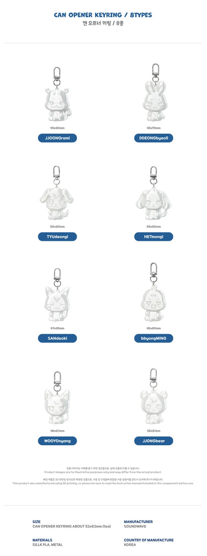 (PRE-ORDER) ATEEZ X ANITEEZ POP-UP [ANITEEZ IN DEJAVU] MD - CAN OPENER KEYRING (8 VERSIONS)
