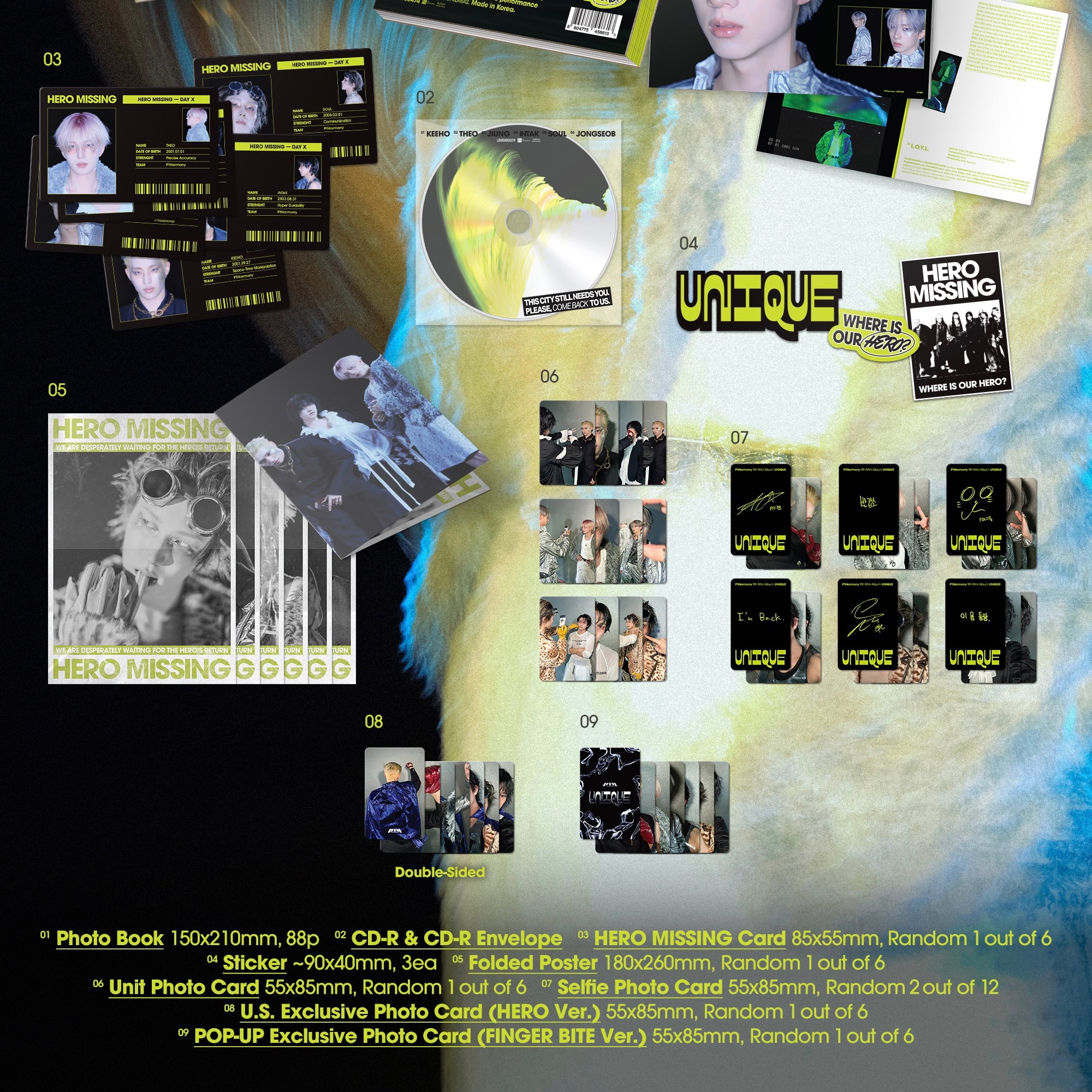 HELLO82] [POP-UP EXCLUSIVE] P1HARMONY - UNIQUE (3 VERSIONS) – LightUpK