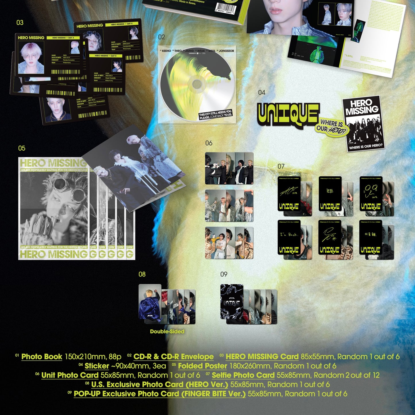 (PRE-ORDER) [HELLO82] [POP-UP EXCLUSIVE] P1HARMONY - UNIQUE (3 VERSIONS) - LightUpK