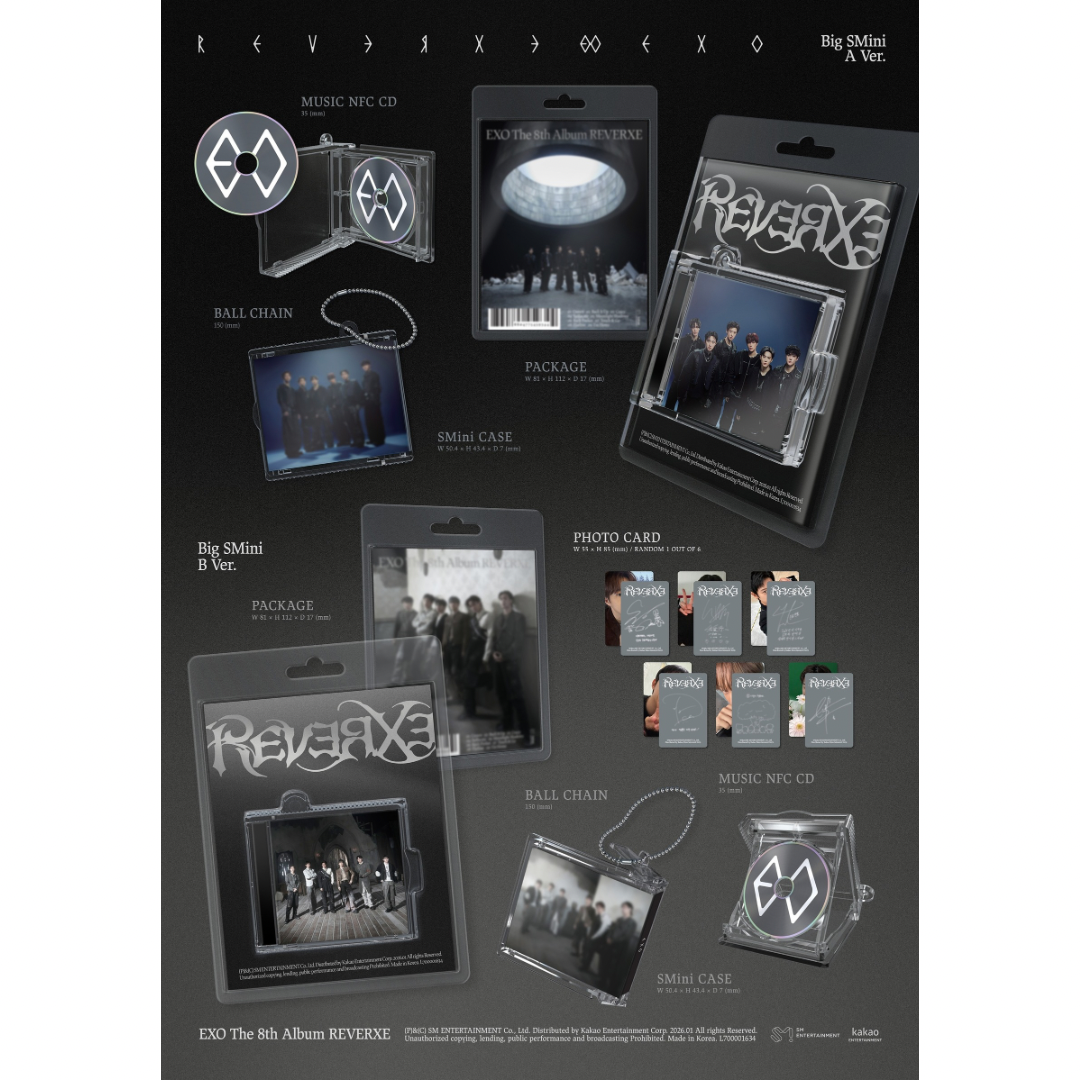 EXO - 8TH FULL ALBUM [REVERXE] (BIG SMINI VER.) (2 VERSIONS) - LightUpK