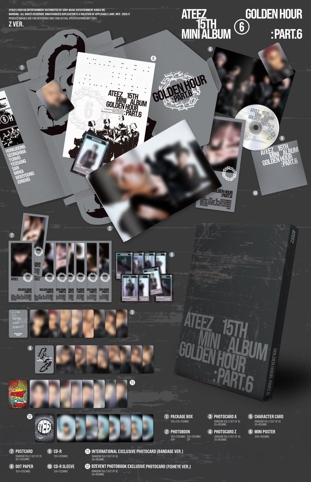 (PRE-ORDER) [hello82] [82EVENT EXCLUSIVE] ATEEZ - GOLDEN HOUR : PART.6 (3 VERSIONS)