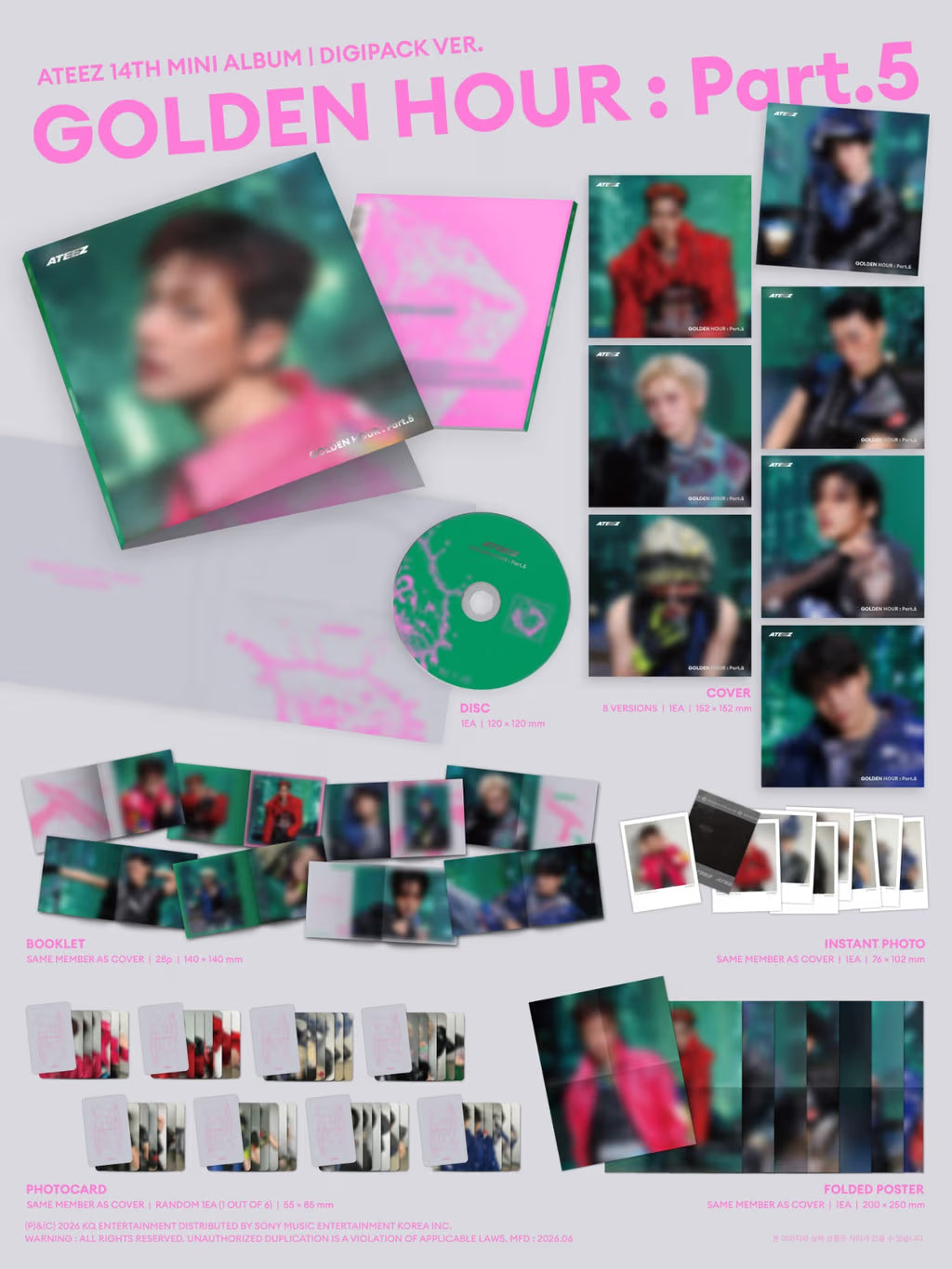 (PRE-ORDER) ATEEZ - GOLDEN HOUR : PART.5 DIGIPACK (8 VERSIONS) RANDOM